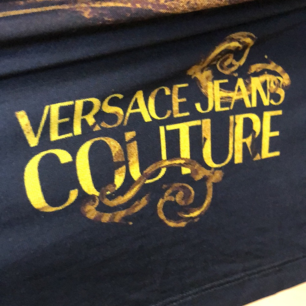 Versace jeans couture Barocco print Black and Gold Long Sleeve Dress Size 4 - Picture 4 of 16